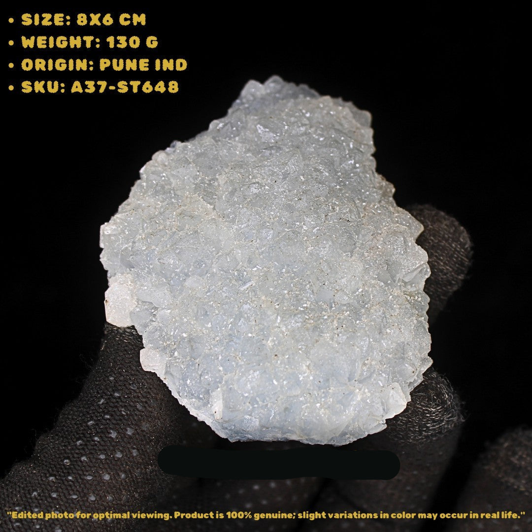 Apophyllite with Chalcedony Crystal Cluster 130g From India