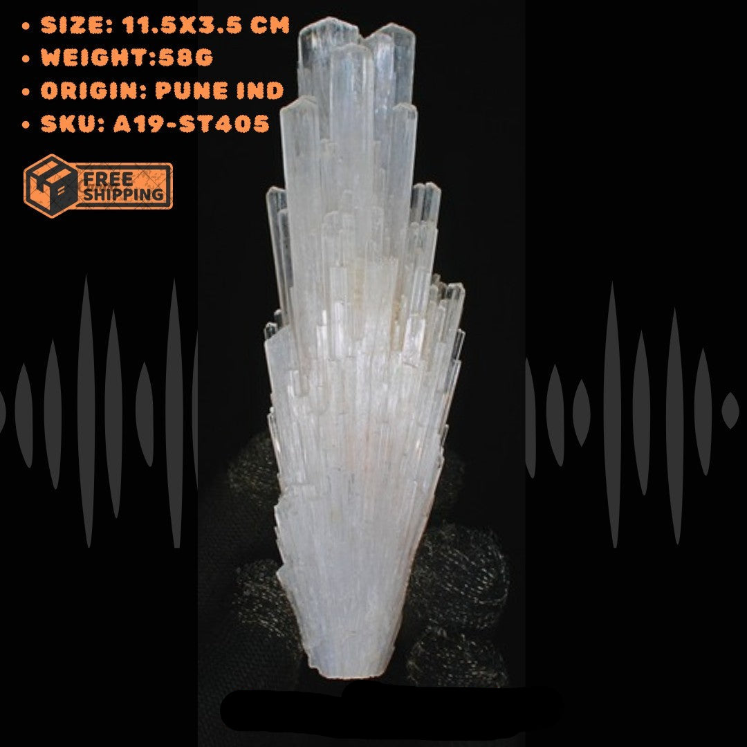 Natural Scolecite Crystal Cluster 58g White Zeolite Mineral Specimen India