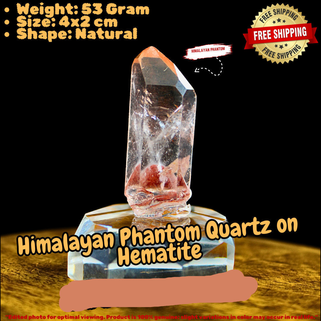 Rare Phantom Quartz Scenic Crystal 53g Unique Mineral Specimen India