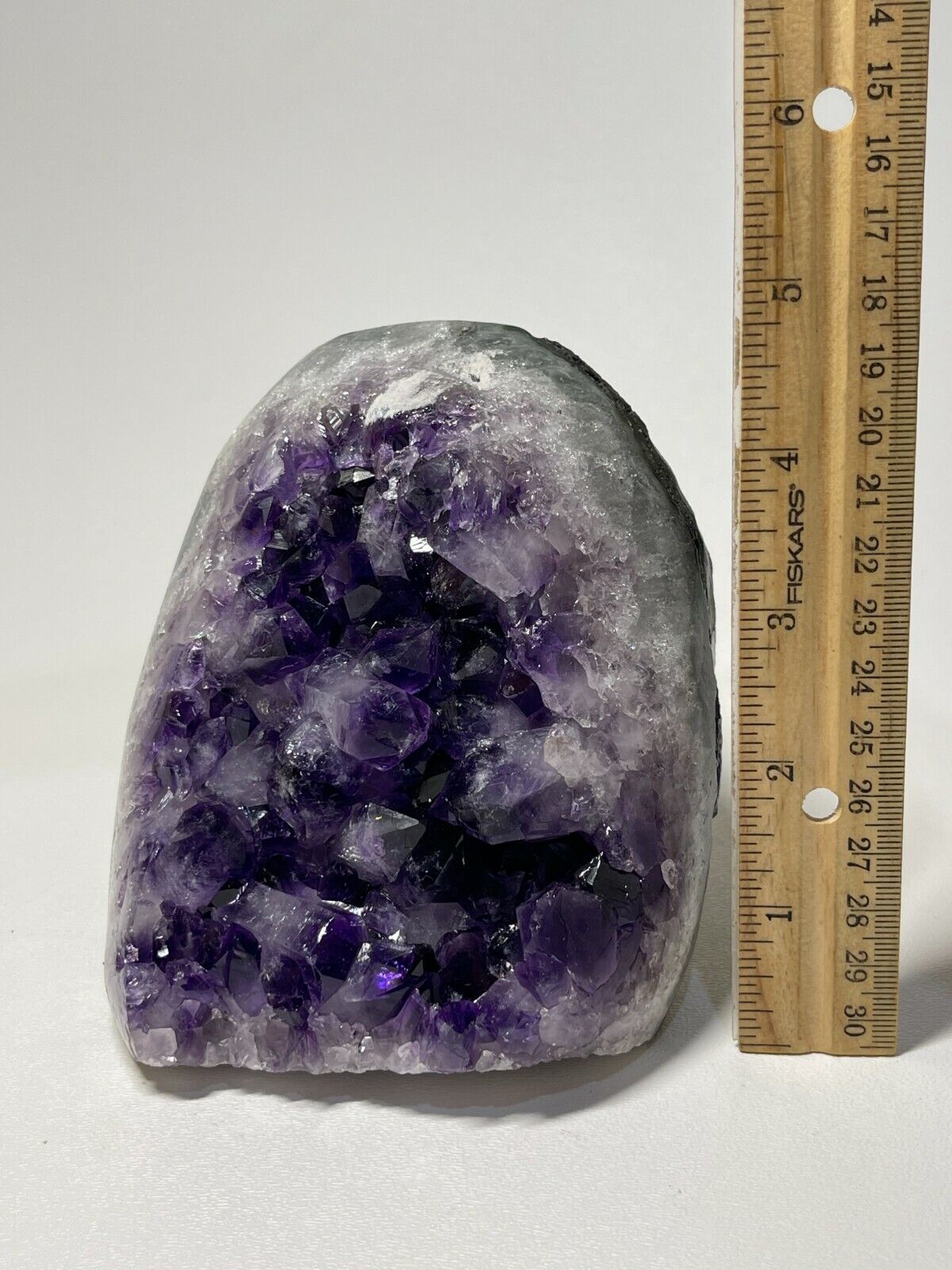Finely Polished Uruguay Deep Purple Amethyst Cluster Crystal Geode, Pick a Size