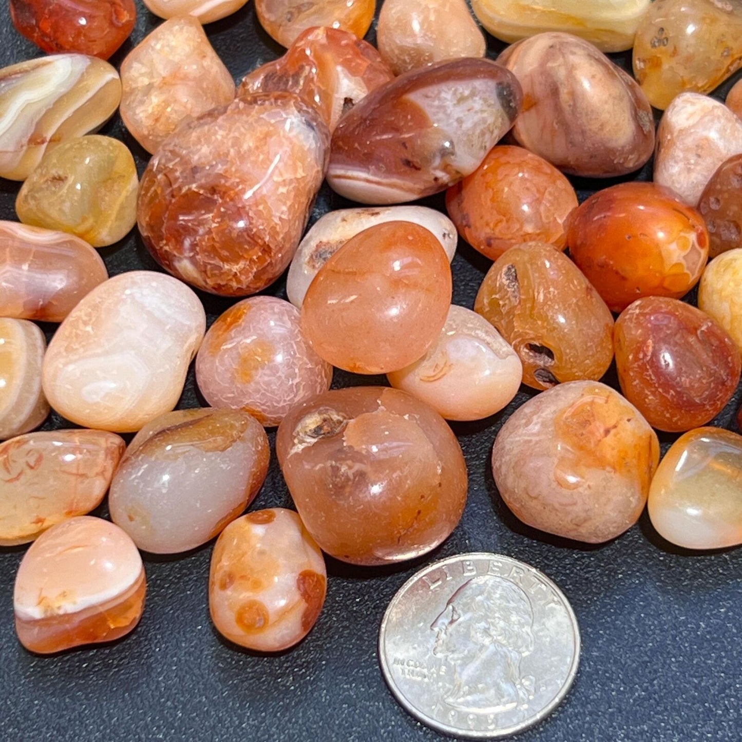 Red Carnelian Agate Tumbled Stones (By The Piece Or Pound) Bulk Wholesale Supply