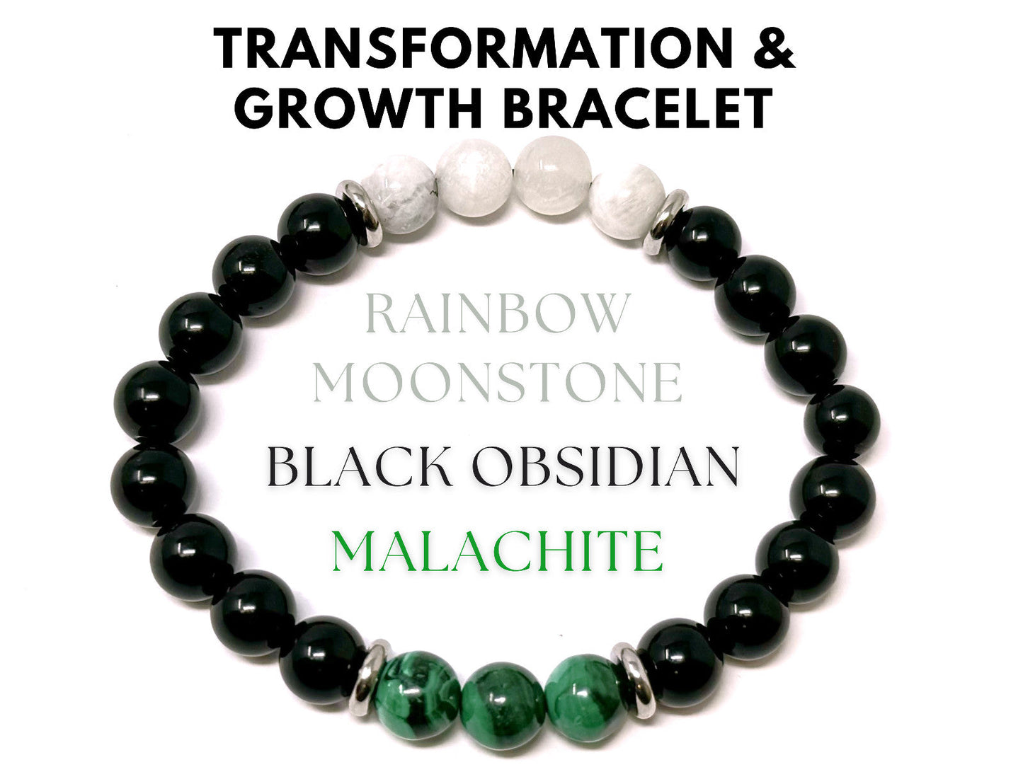 8 mm Bead Gemstone Bracelets: BUY 3 GET 1 FREE! (Stretch Crystal Bead Bracelets)