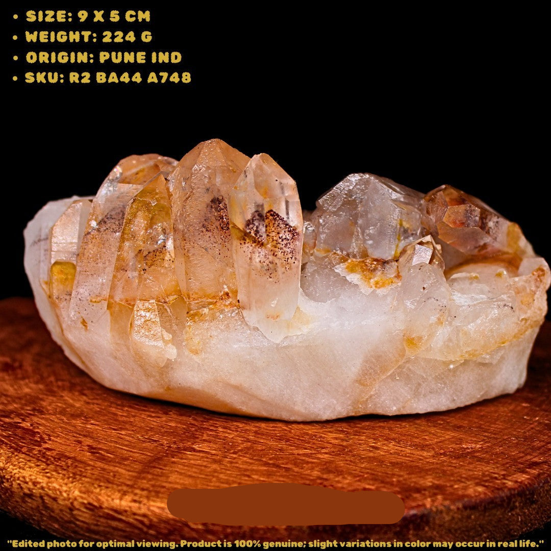 Phantom Quartz Healing Crystal 224g 9x5 cm – Rare Natural Cluster from India