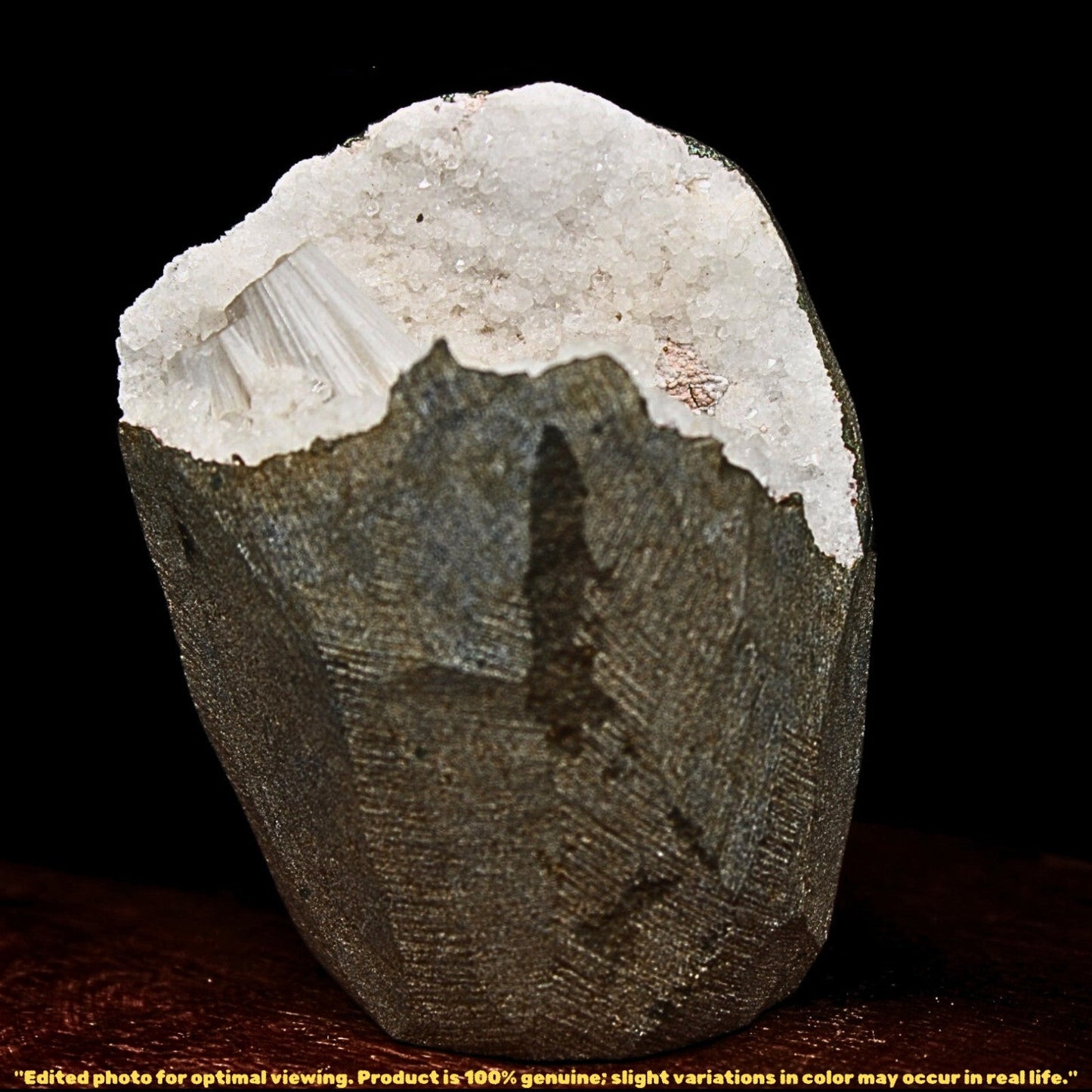 200g Scolecite Geode Cluster Natural Healing Crystal Mineral India 7x6cm