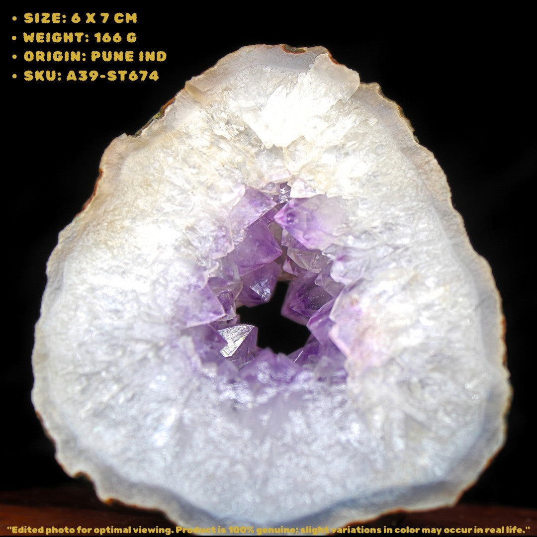 166g Amethyst Cluster Stone Cabinet Mineral from India 7x6 cm