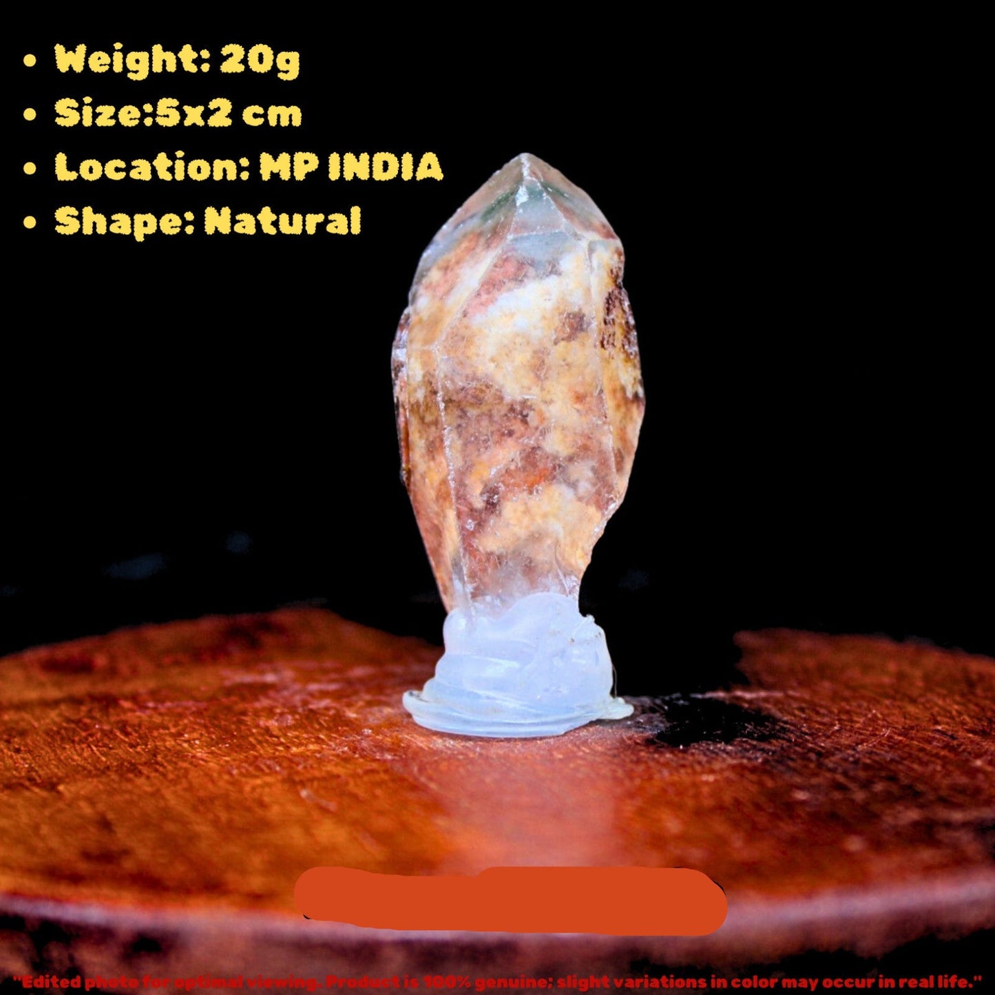 Himalayan Chlorite Quartz 20g 5x2cm β Rare red Phantom Crystal Mineral