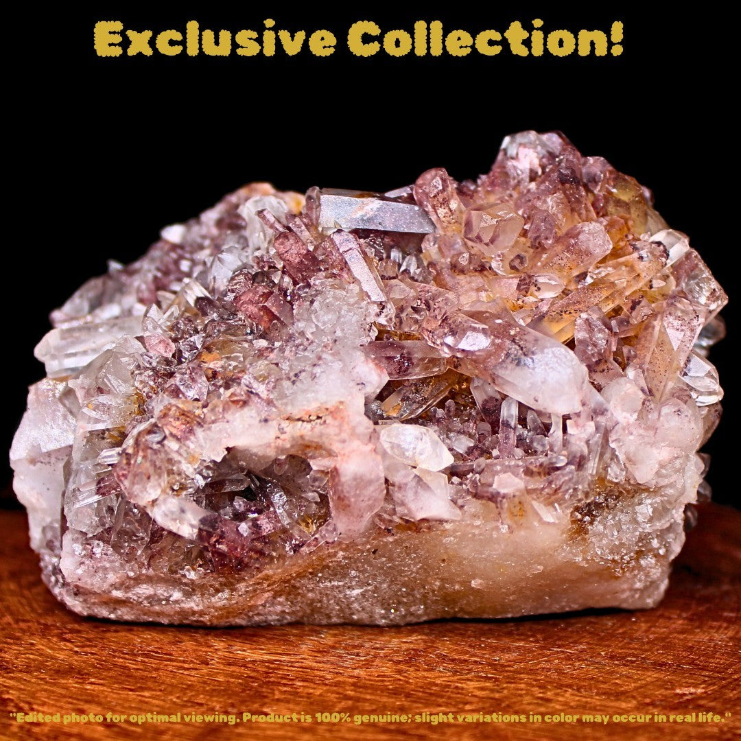 Phantom Quartz Crystal Cluster 250g 7x6 cm Natural Raw Mineral Specimen India