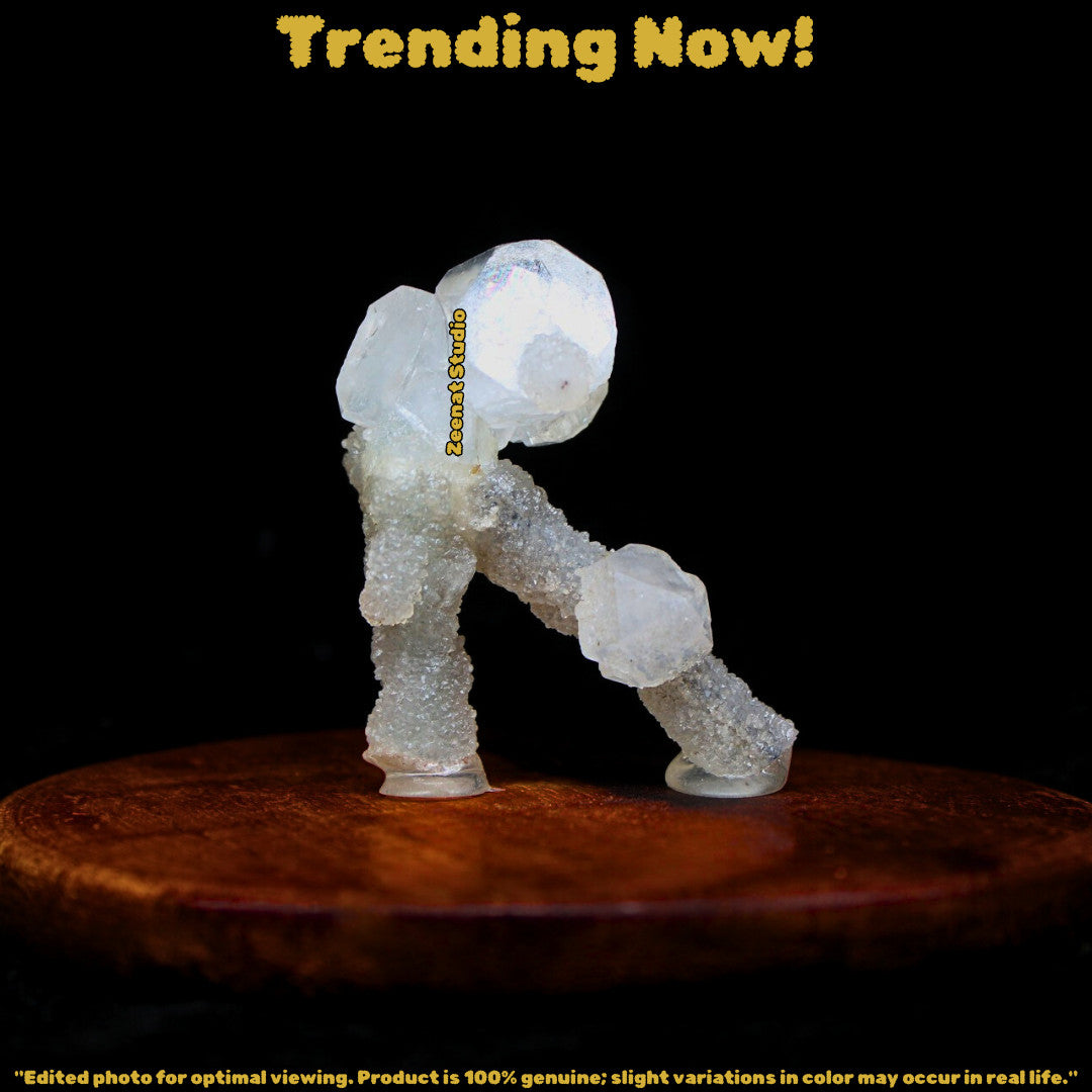 Natural Apophyllite Luster Cluster Matrix 7cm 210g Rare Tower Specimen from Indi