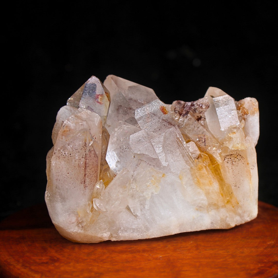 Phantom Quartz Cluster 416g 8x6cm Rare Mineral Crystal for Display Shelf