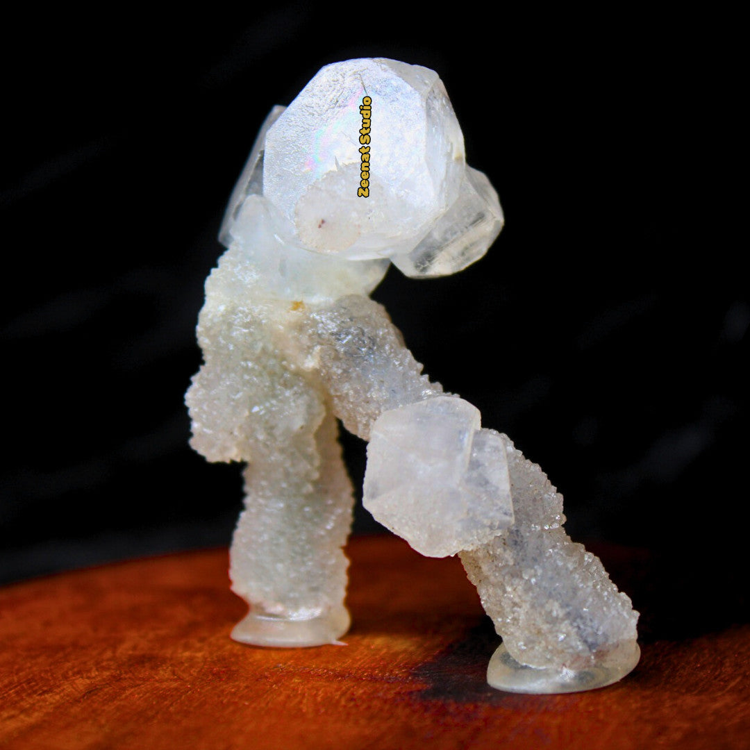 Natural Apophyllite Luster Cluster Matrix 7cm 210g Rare Tower Specimen from Indi