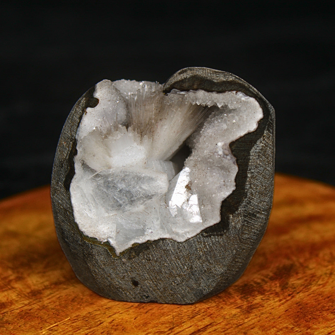 128g Scolecite Spray in Heulandite Geode Rare Zeolite Mineral Specimen India