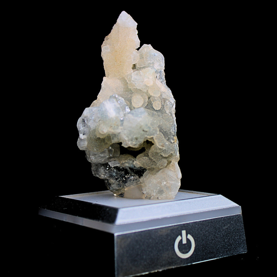 Rare Coral Chalcedony with Apophyllite 105g Mineral Specimen from India