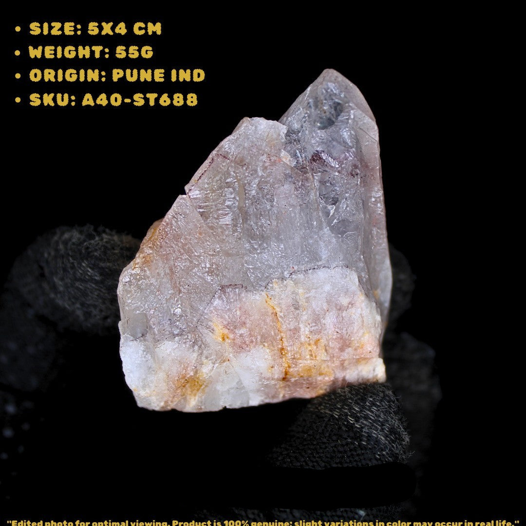 Natural Phantom Quartz Cluster 55g Raw Healing Crystal Stone India 5x4 cm