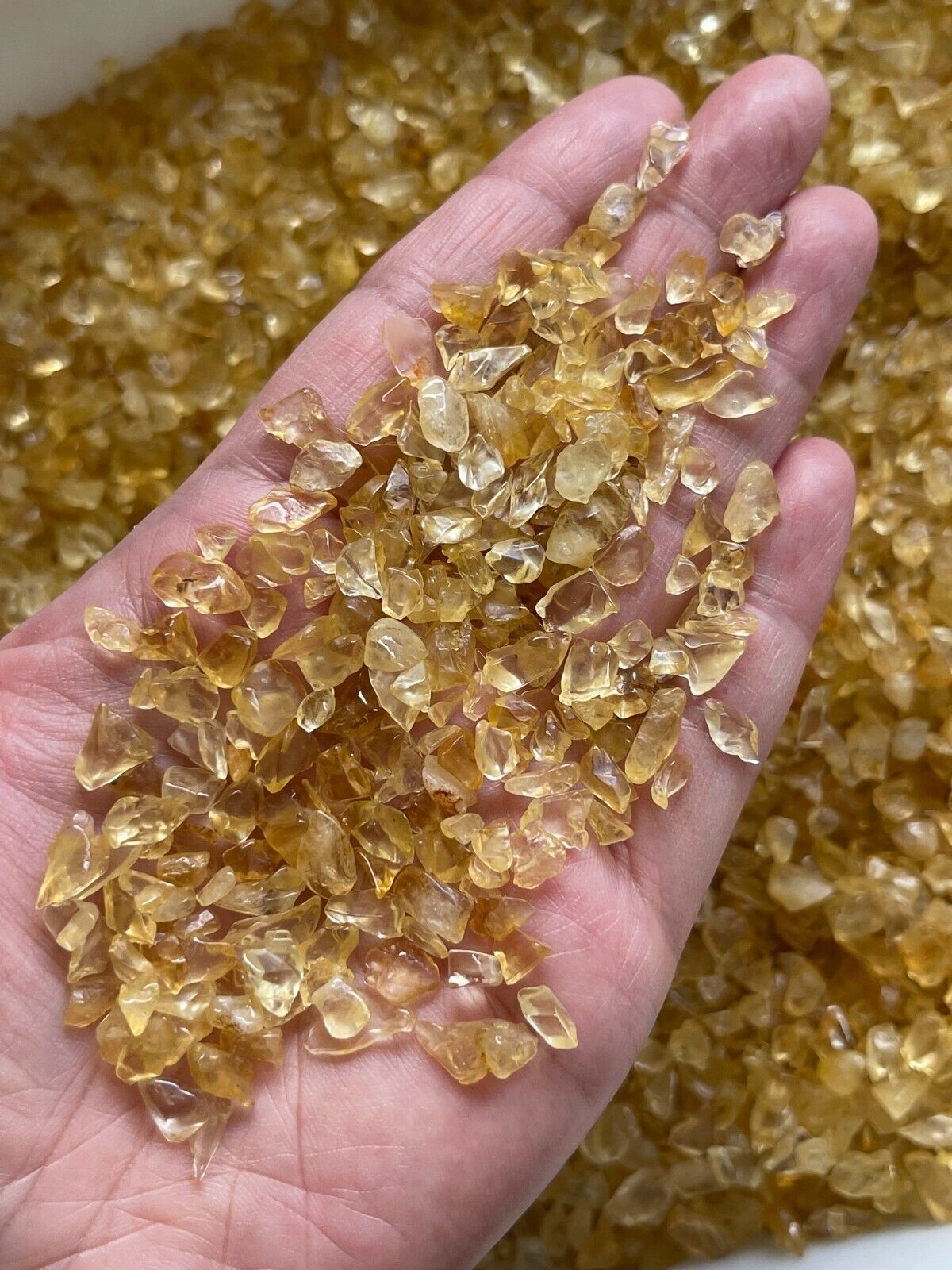 Grade A+++Citrine Semi Tumbled Gemstone Mini Chips 3 - 6 mm, Wholesale Bulk Lot