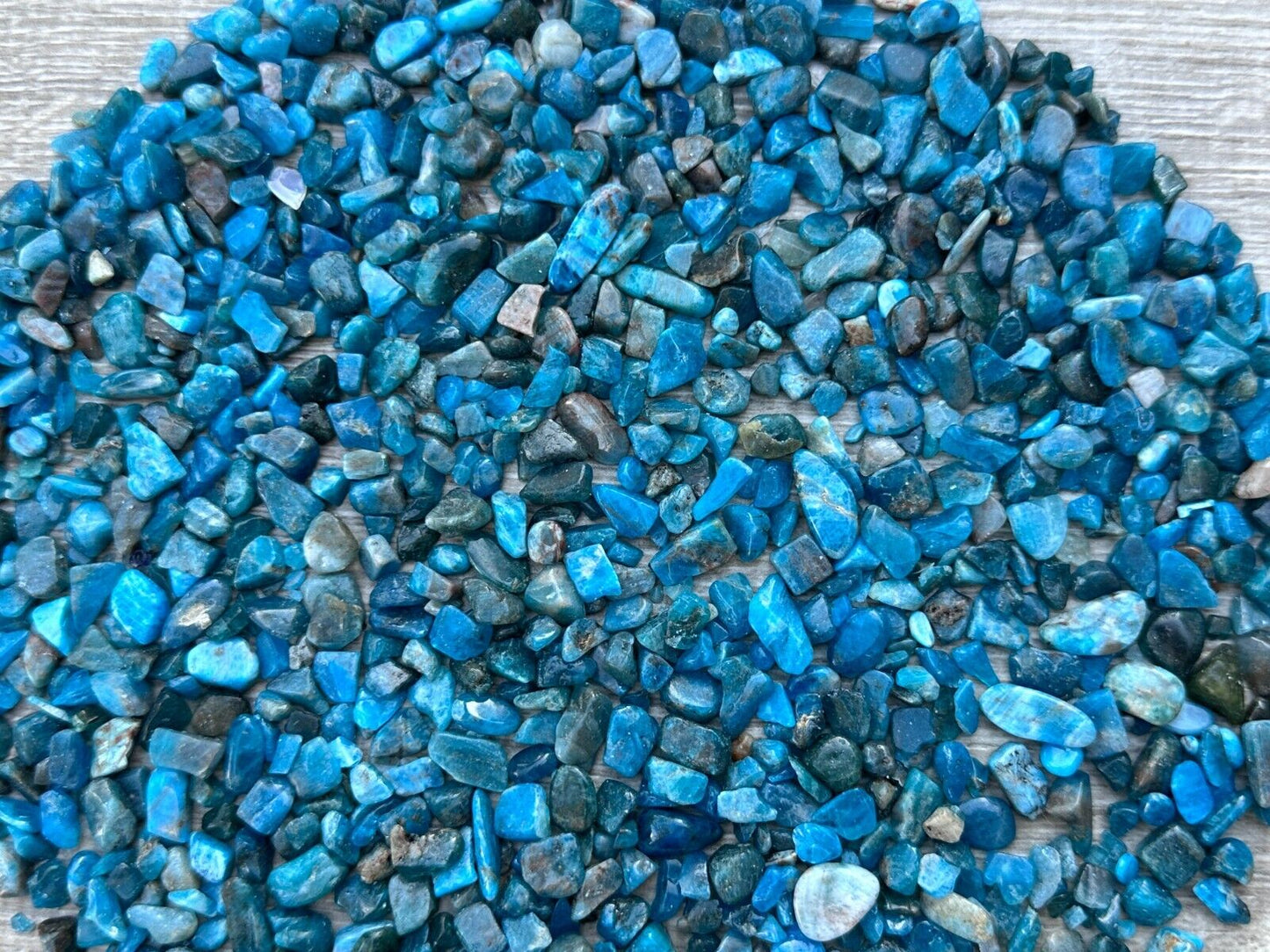 Grade A++ Apatite Semi Tumbled Gemstone Mini Chips 4 - 8 mm, Wholesale Bulk Lot