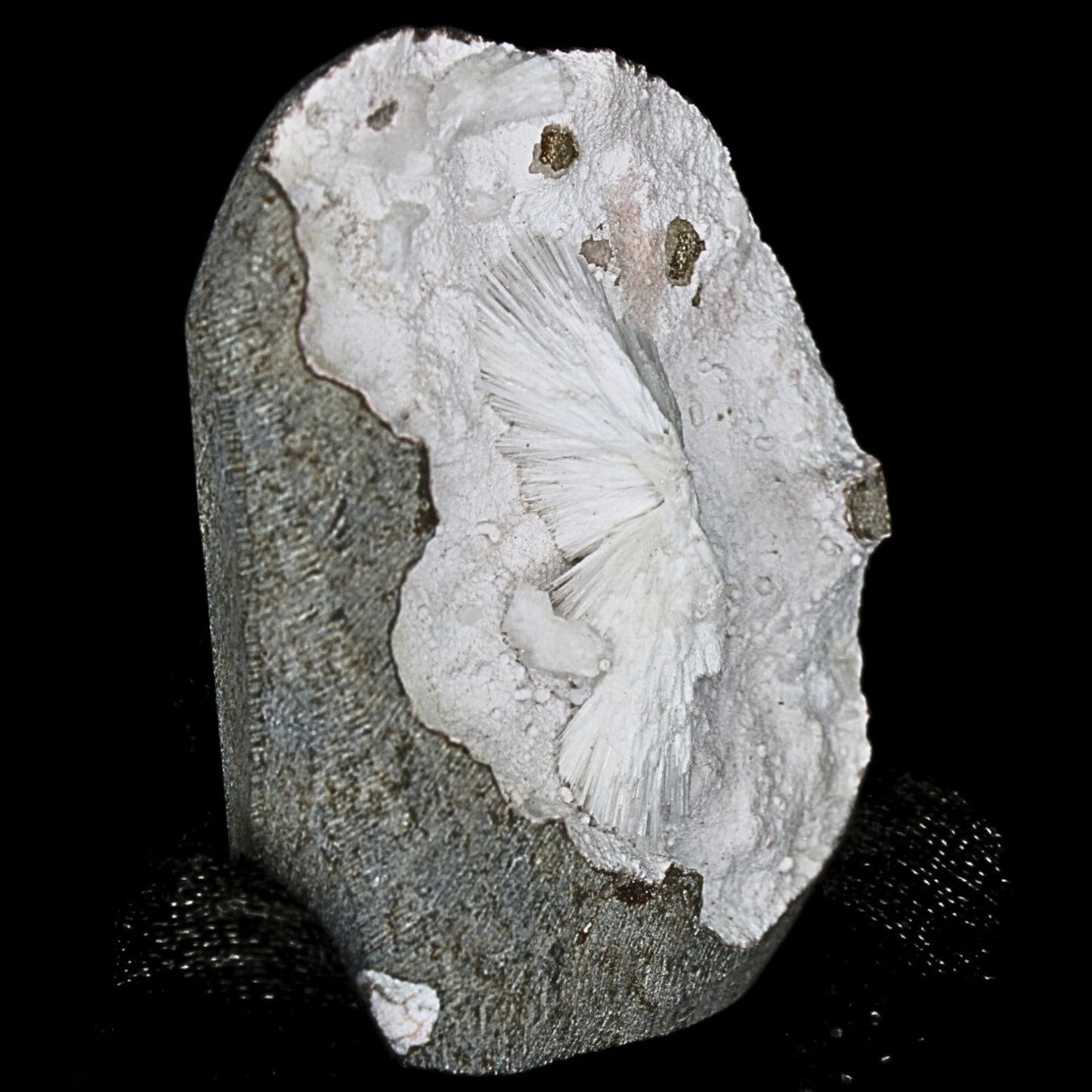 196g Mordenite Scolecite Geode Rare Crystal Needle Cluster from India