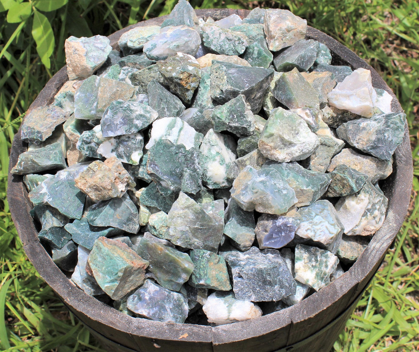 1000 Carat Bulk Lot Natural Rough Moss Agate, Raw Rock Crystal Healing 200 Grams