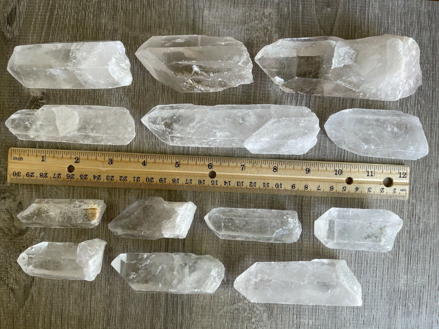 Extra Large Natural Clear Quartz Points, 2 to 7 Inch Quartz Crystals, Grade B