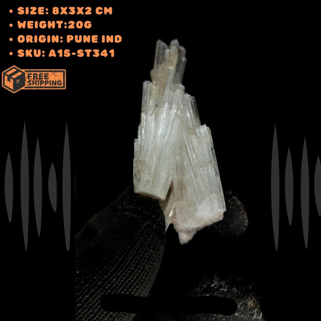 Natural Scolecite Crystal 20g White Zeolite Mineral from India