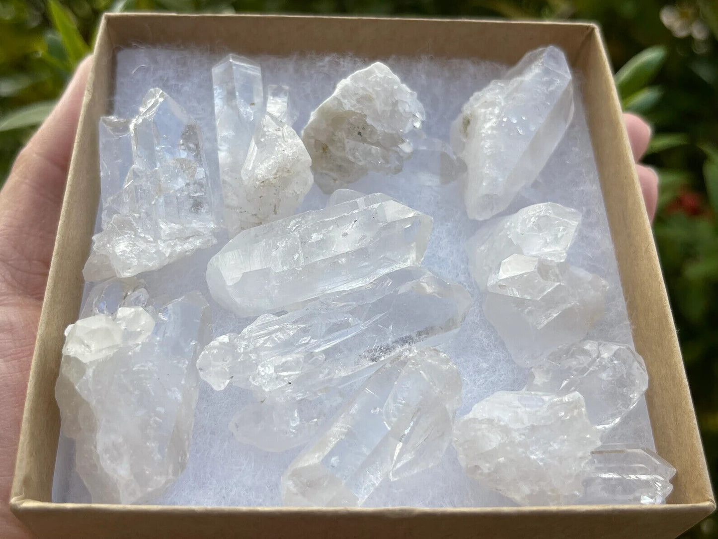 10 pcs Box Clear Quartz Clusters Collection, Grade A++ Raw Clear Quartz Geode