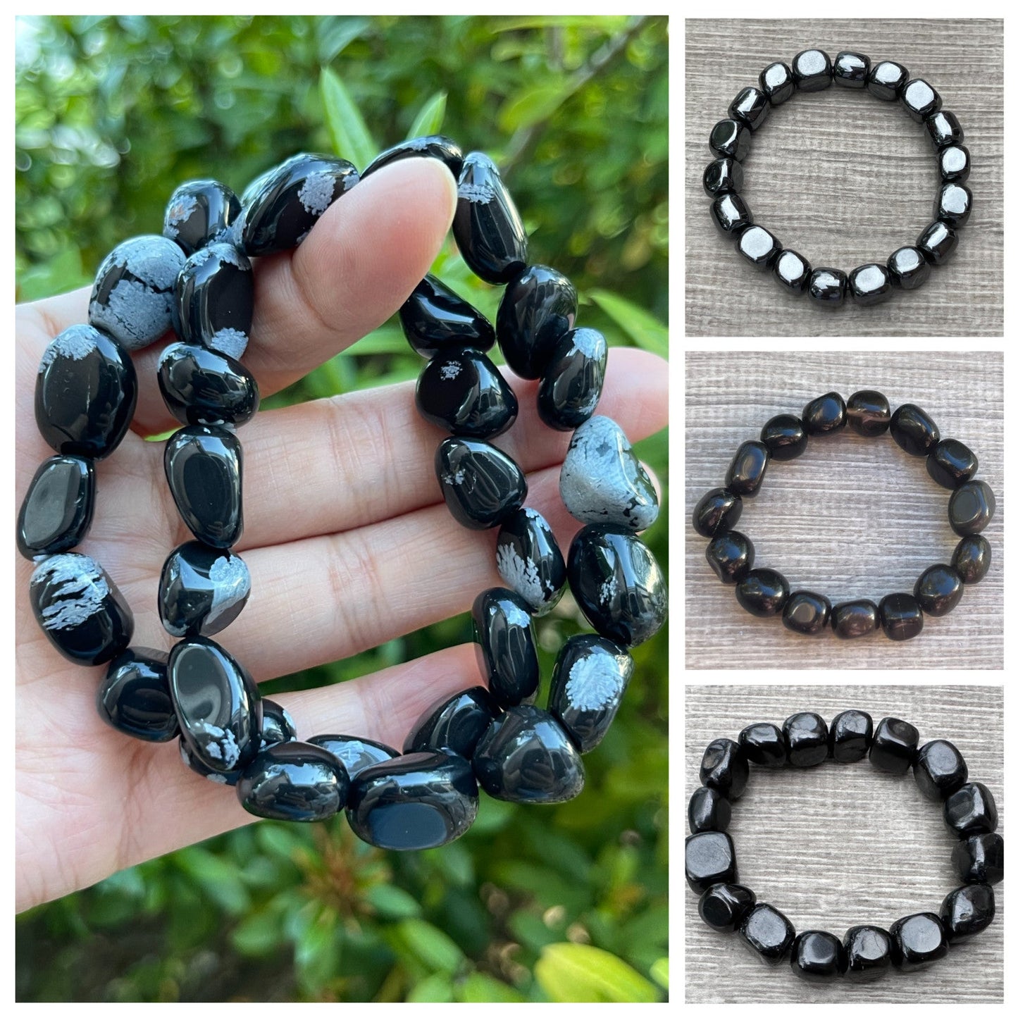 Wholesale Grade A++ Gemstone Nugget Bracelet, Choose from 18 Gemstone Types