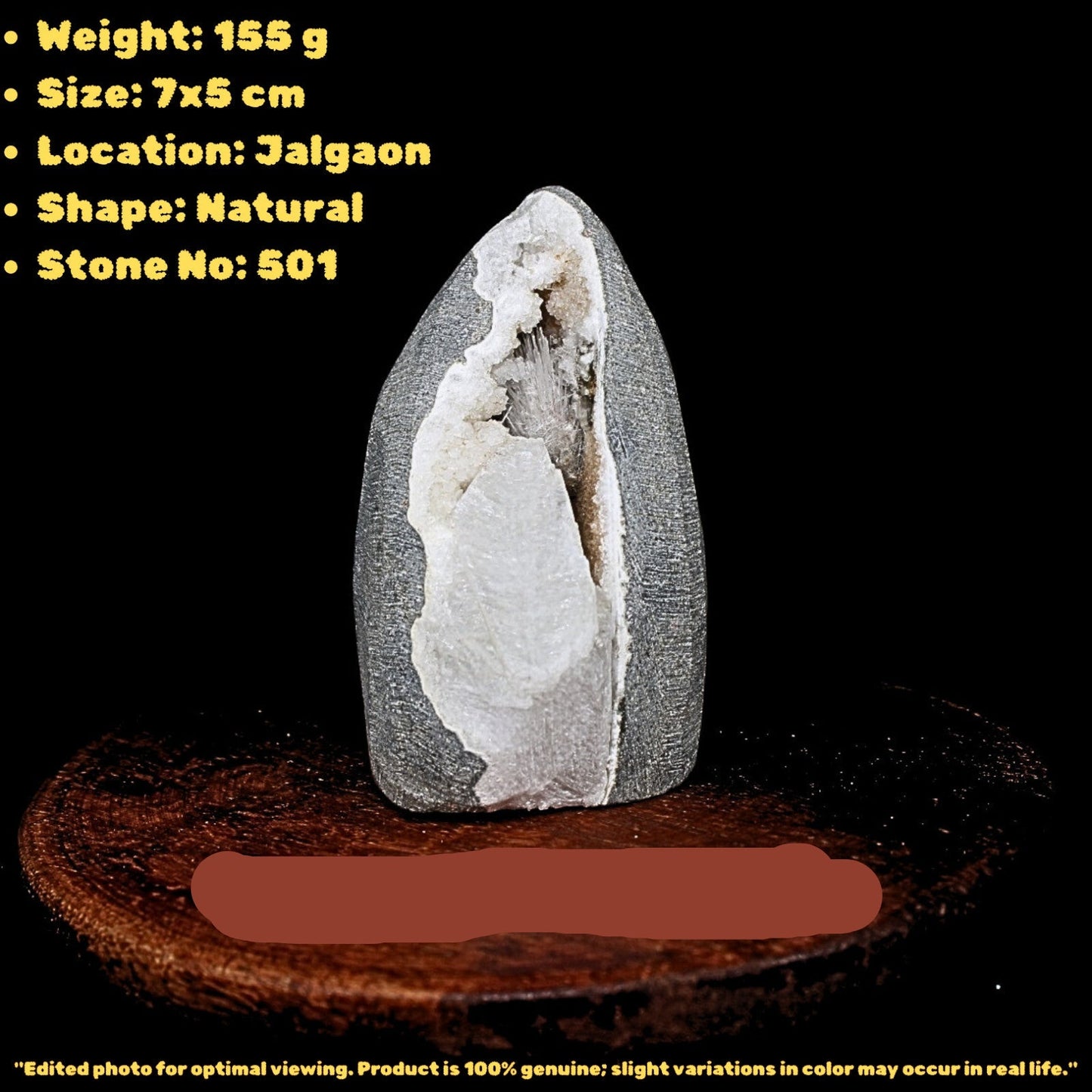 Scolecite Geode 155g 7x5cm Natural Healing Crystal India Mineral Gift