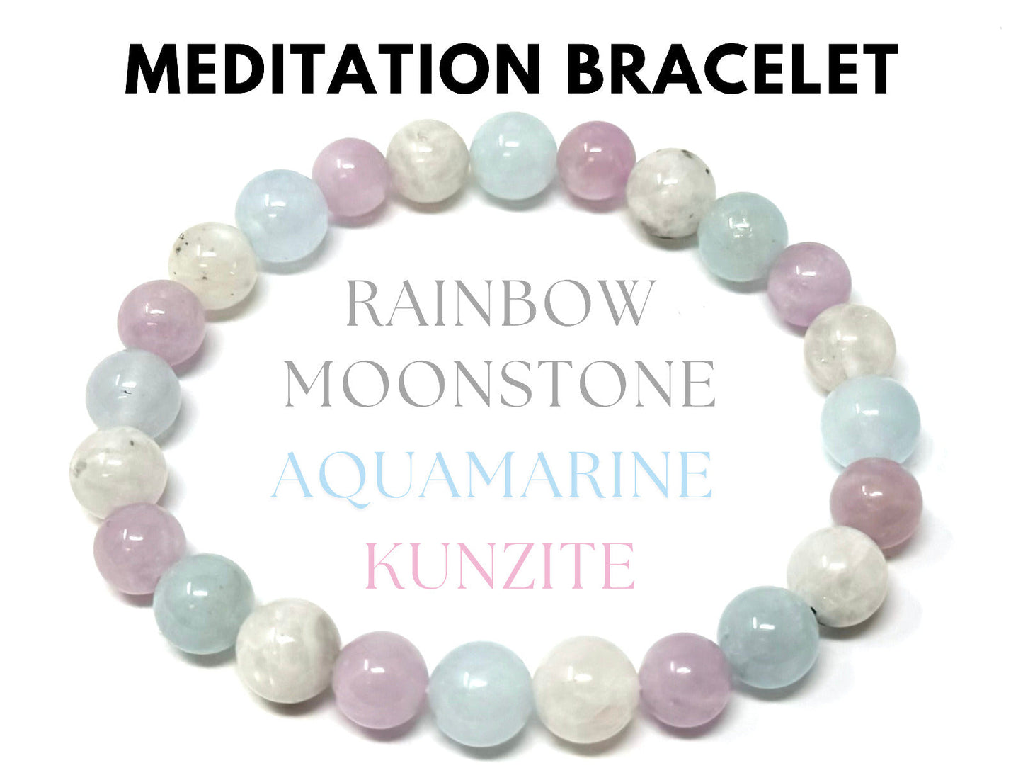 8 mm Bead Gemstone Bracelets: BUY 3 GET 1 FREE! (Stretch Crystal Bead Bracelets)