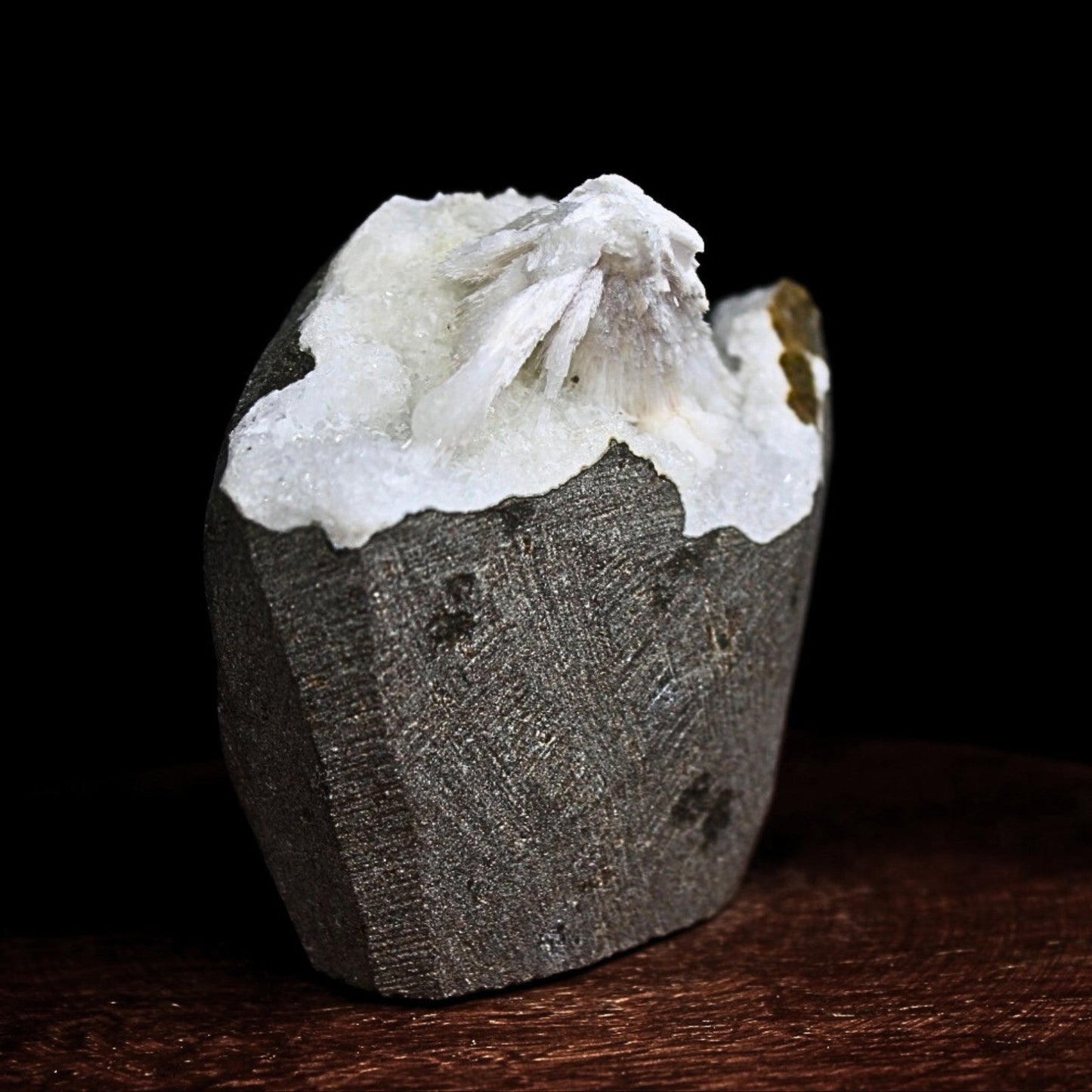 Natural Scolecite Geode Spray 156g | Zeolite Mineral Cluster from India 7x6cm