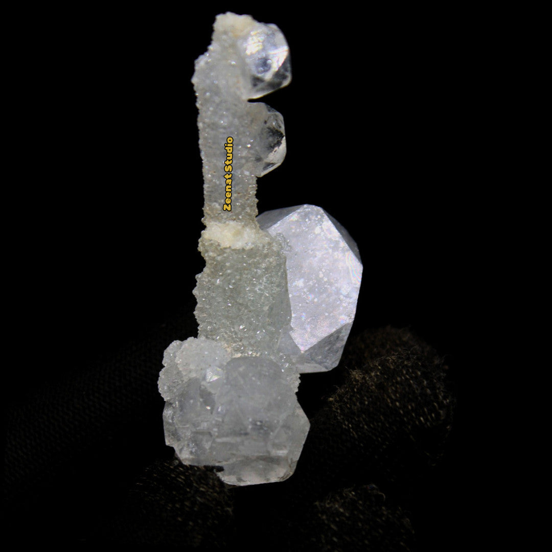 Apophyllite Rare Cluster Matrix 7cm 180g Shiny Tower Crystal Specimen from India