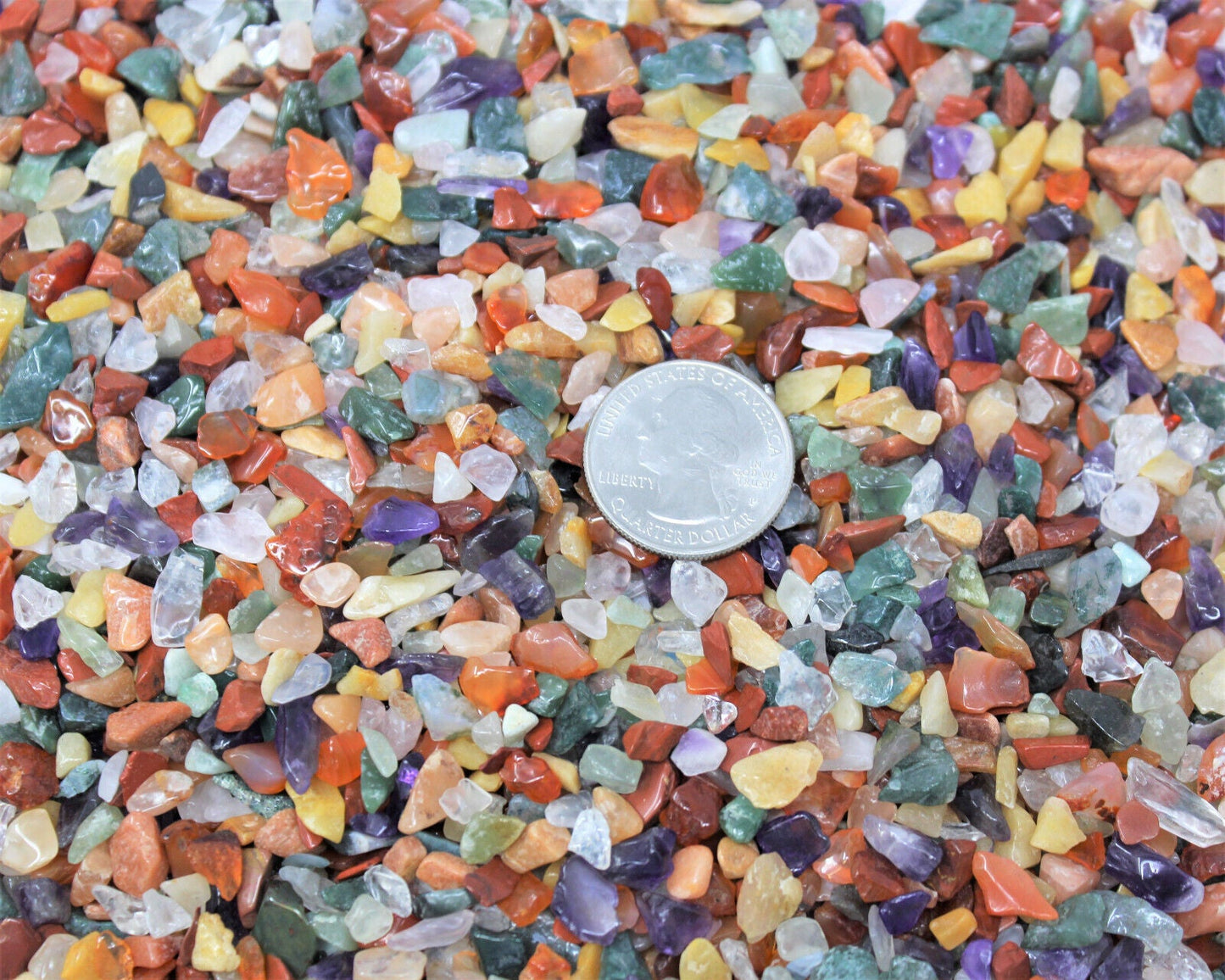Assorted Semi Tumbled Gemstone Mini Chips 3-10 mm, Tiny, Mixed Chips Bulk Lot