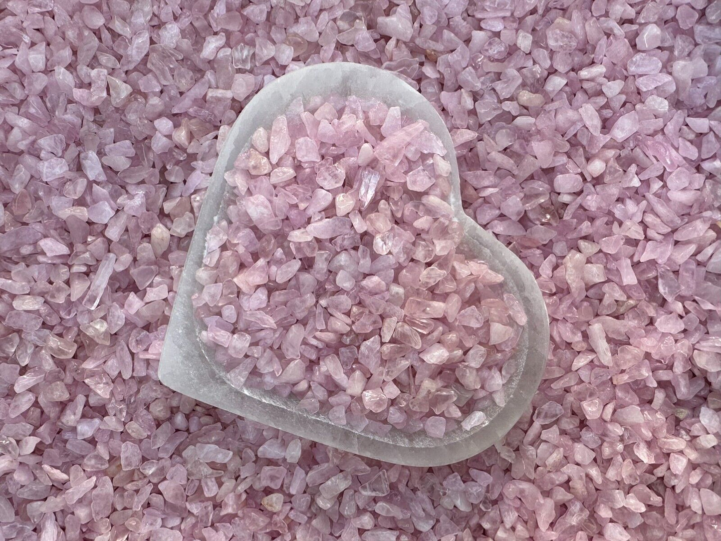 Grade A++ Rose Quartz Semi Tumbled Gemstone Mini Chips 3-8mm, Wholesale Bulk Lot