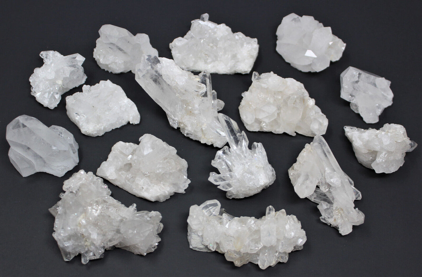 Bulk 1/2 lb (2 - 3 piece lot) Natural Clear Quartz Crystal Clusters Geodes