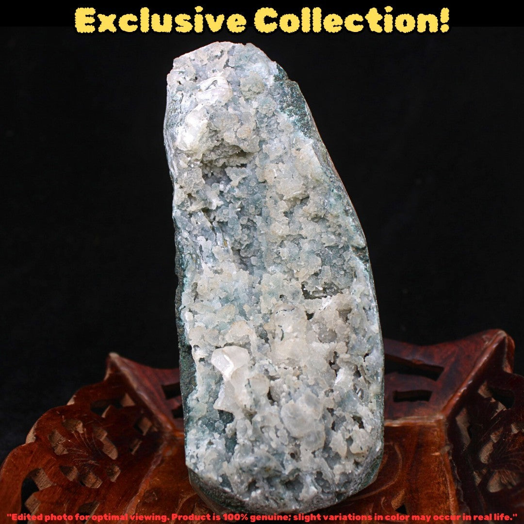Natural Chalcedony Geode Cluster 1.2kg | 18x8 cm | Healing Crystal for Calm