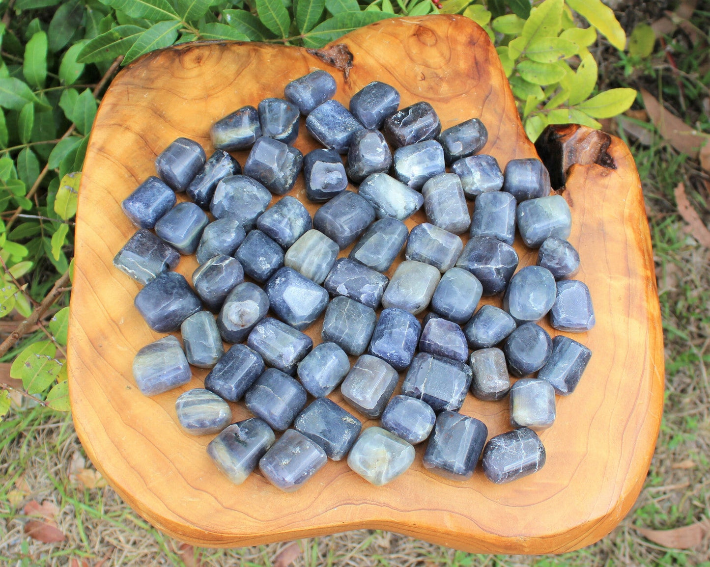 2 Medium Large Tumbled Iolite Gemstone Crystals (Third Eye Chakra)