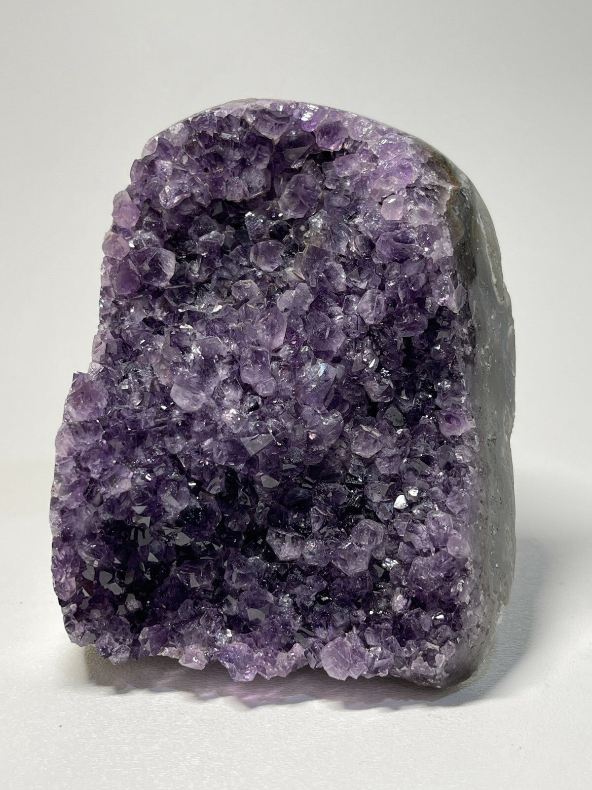 Finely Polished Uruguay Deep Purple Amethyst Cluster Crystal Geode, Pick a Size