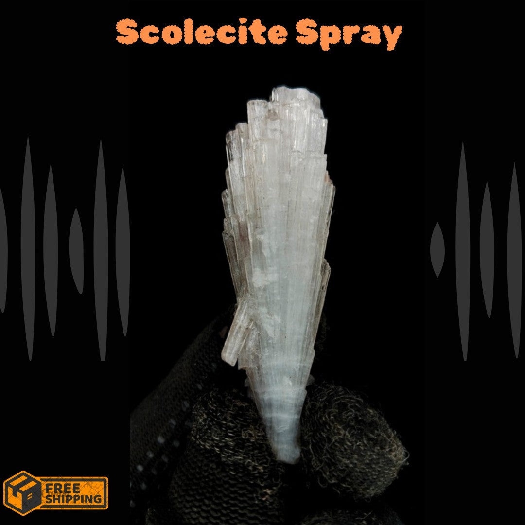 Natural Scolecite Mineral Cluster 12g Zeolite Healing Crystal from India