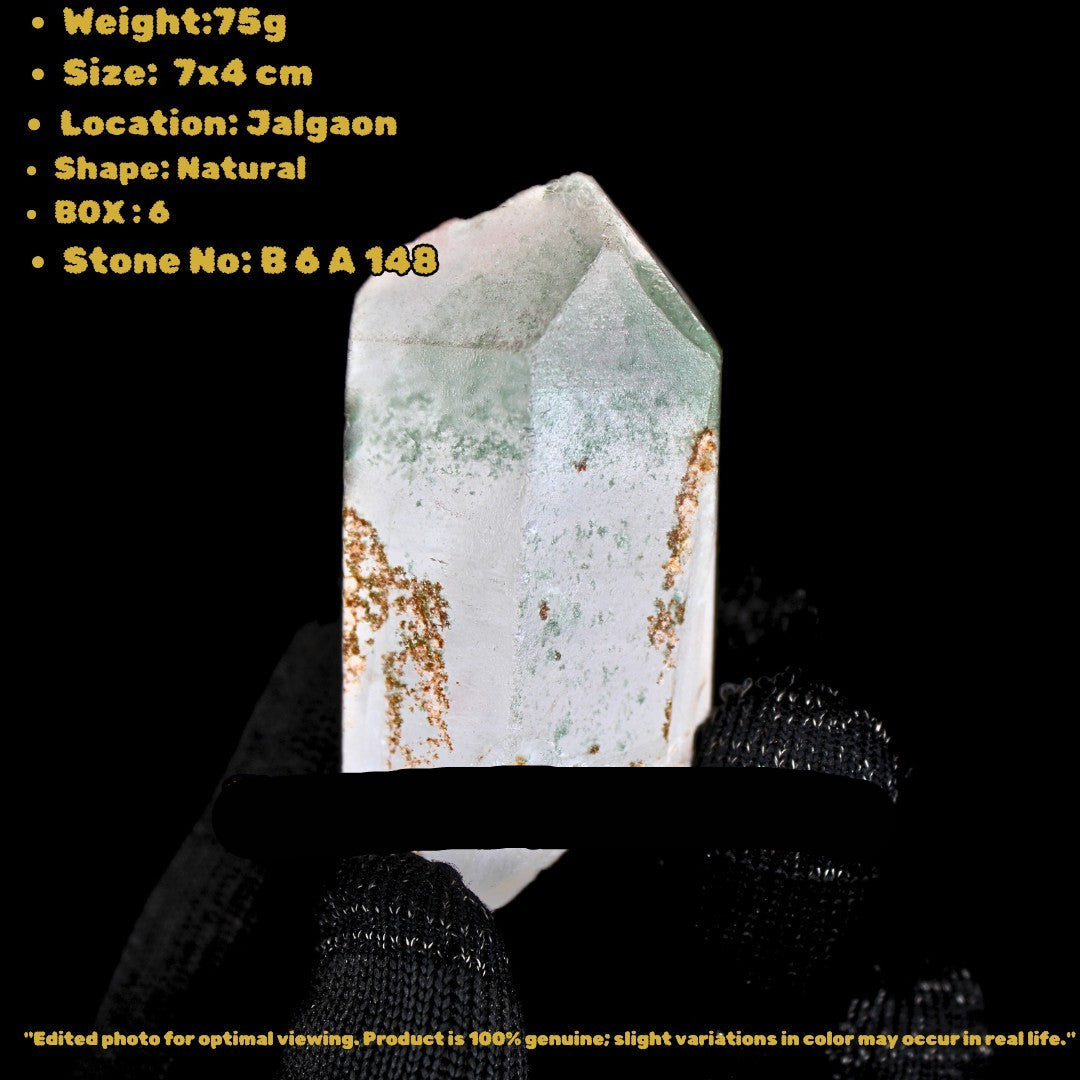 Green Himalayan Clear Quartz 75g Natural Collector’s Crystal & Healing Stone 7x4 cm