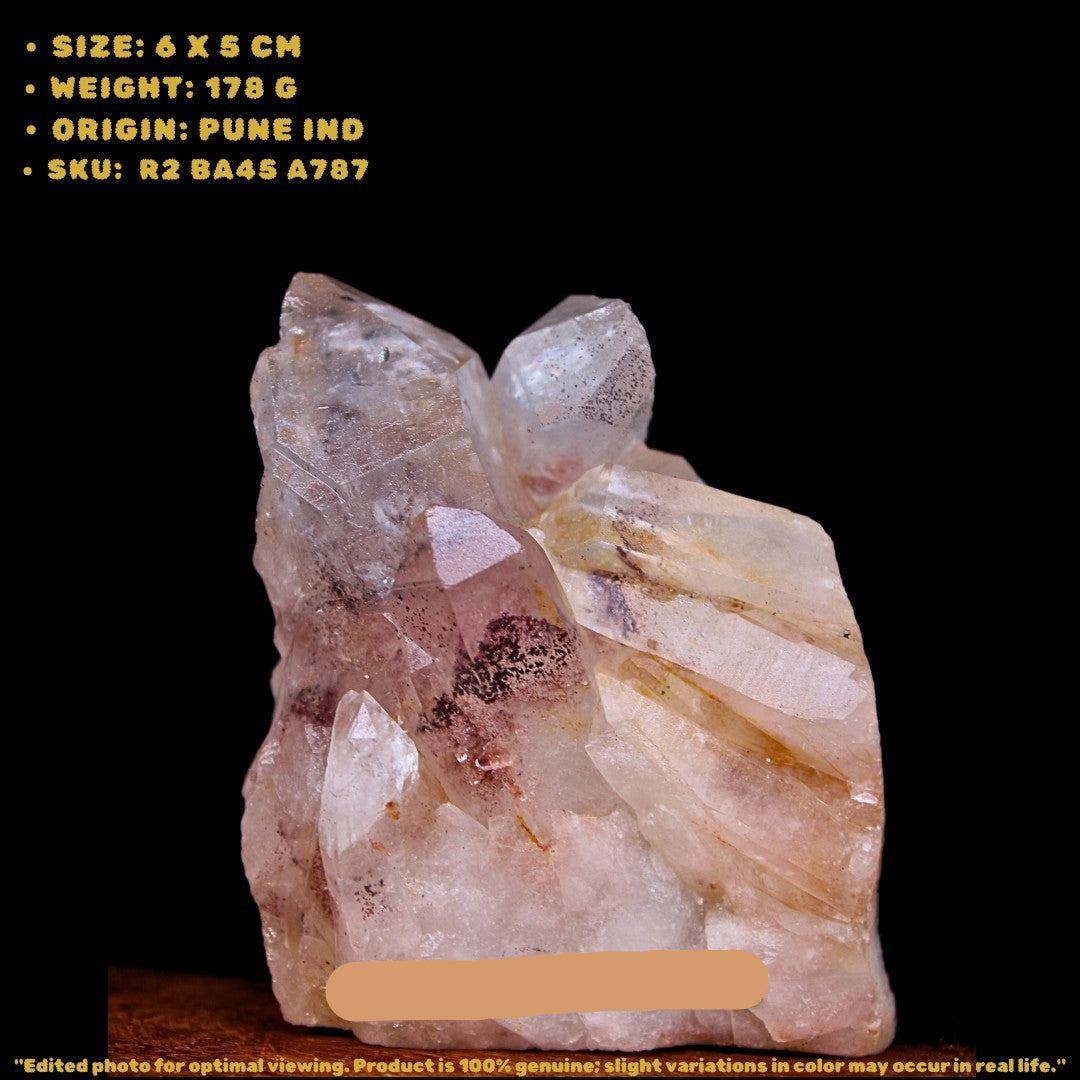 Phantom Quartz Crystal 178g 6x5 cm Natural Raw Cluster Energy Stone India