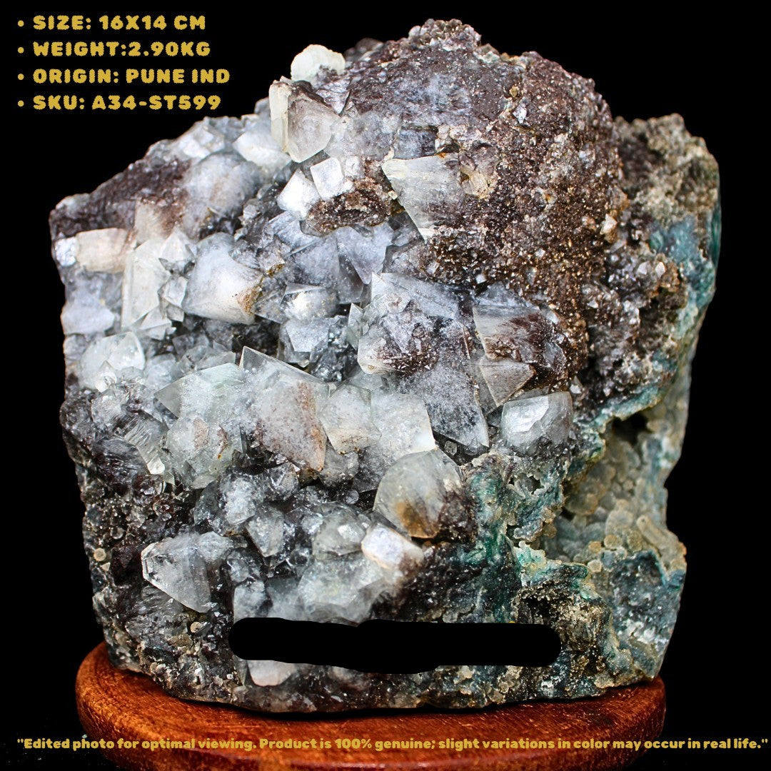 2.90kg Apophyllite with Chalcedony Rare Crystal Mineral Display India