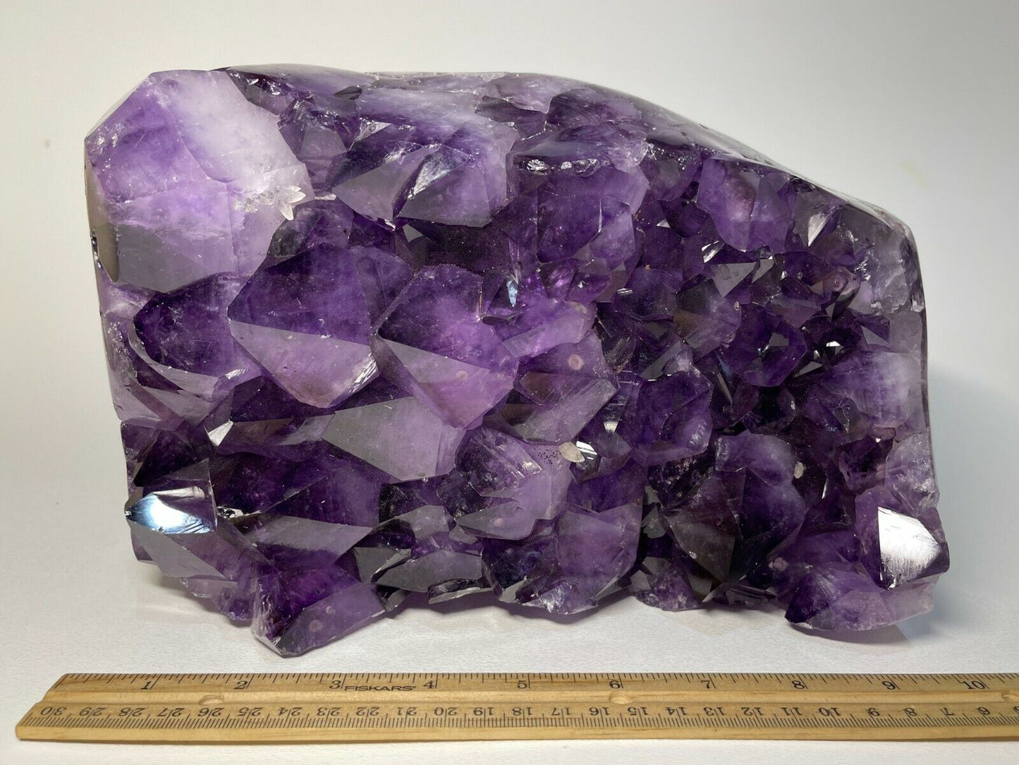 Finely Polished Uruguay Deep Purple Amethyst Cluster Crystal Geode, Pick a Size