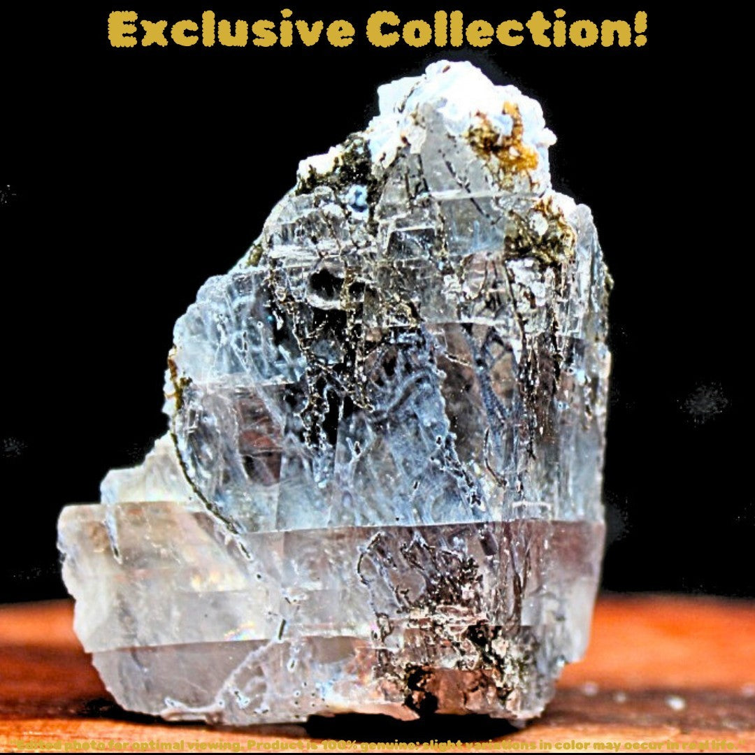 Rare 20g Rainbow Calcite & Blue Chalcedony Specimen Crystal India