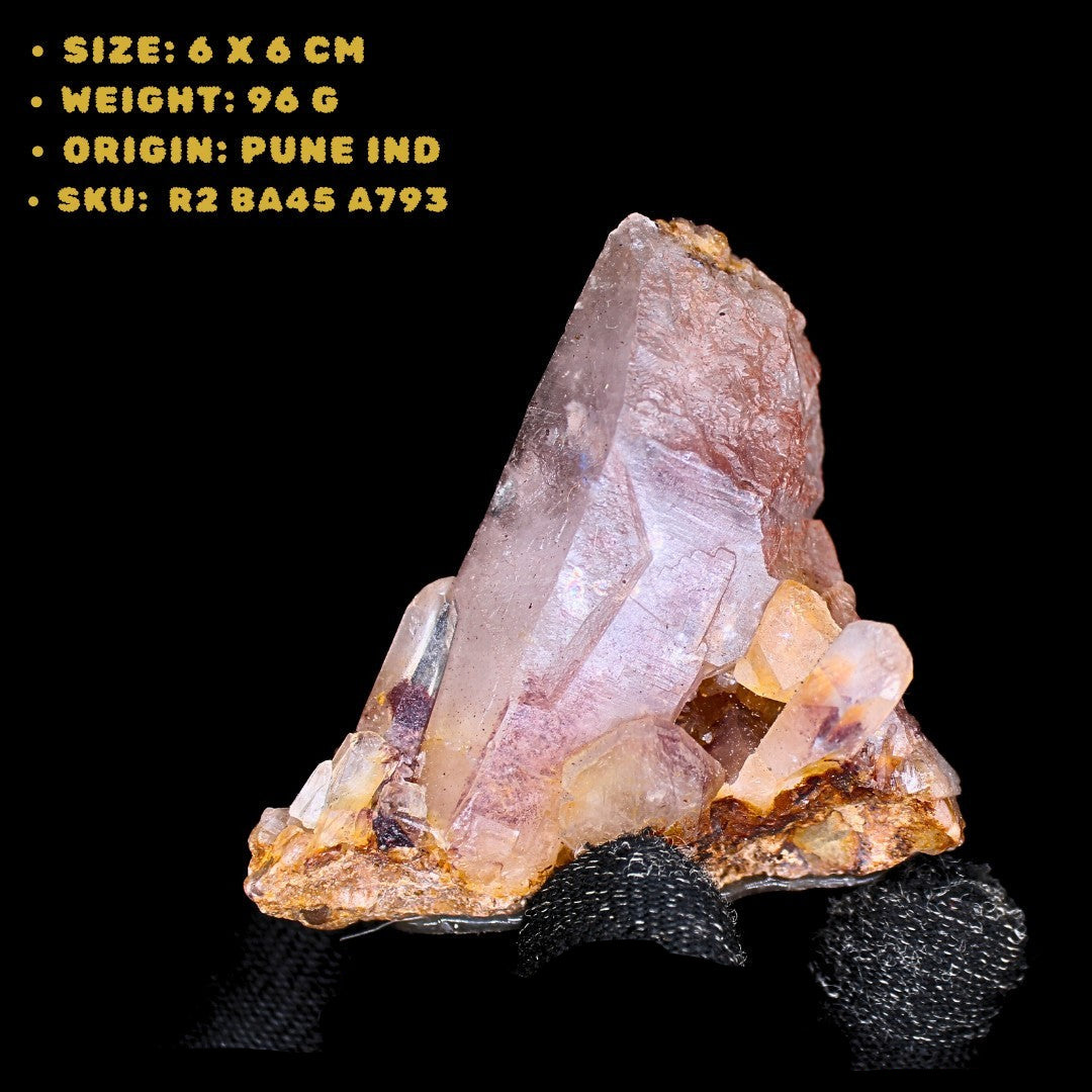 Phantom Quartz Crystal 96g 6x6 cm Raw Natural Cluster Stone from India