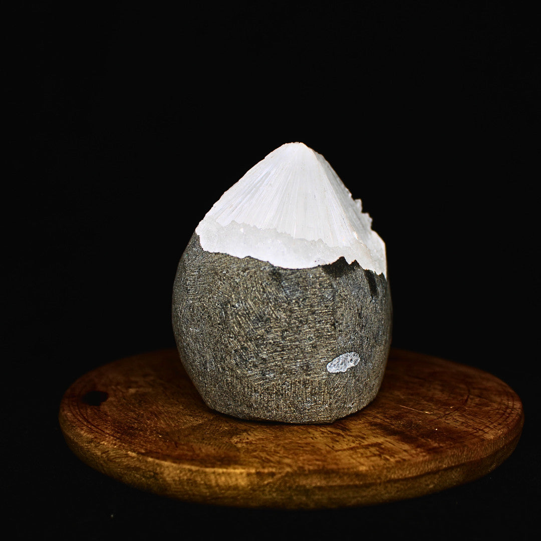 420g Scolecite Spray Inside MM Quartz Geode Natural Mineral Specimen on Matrix