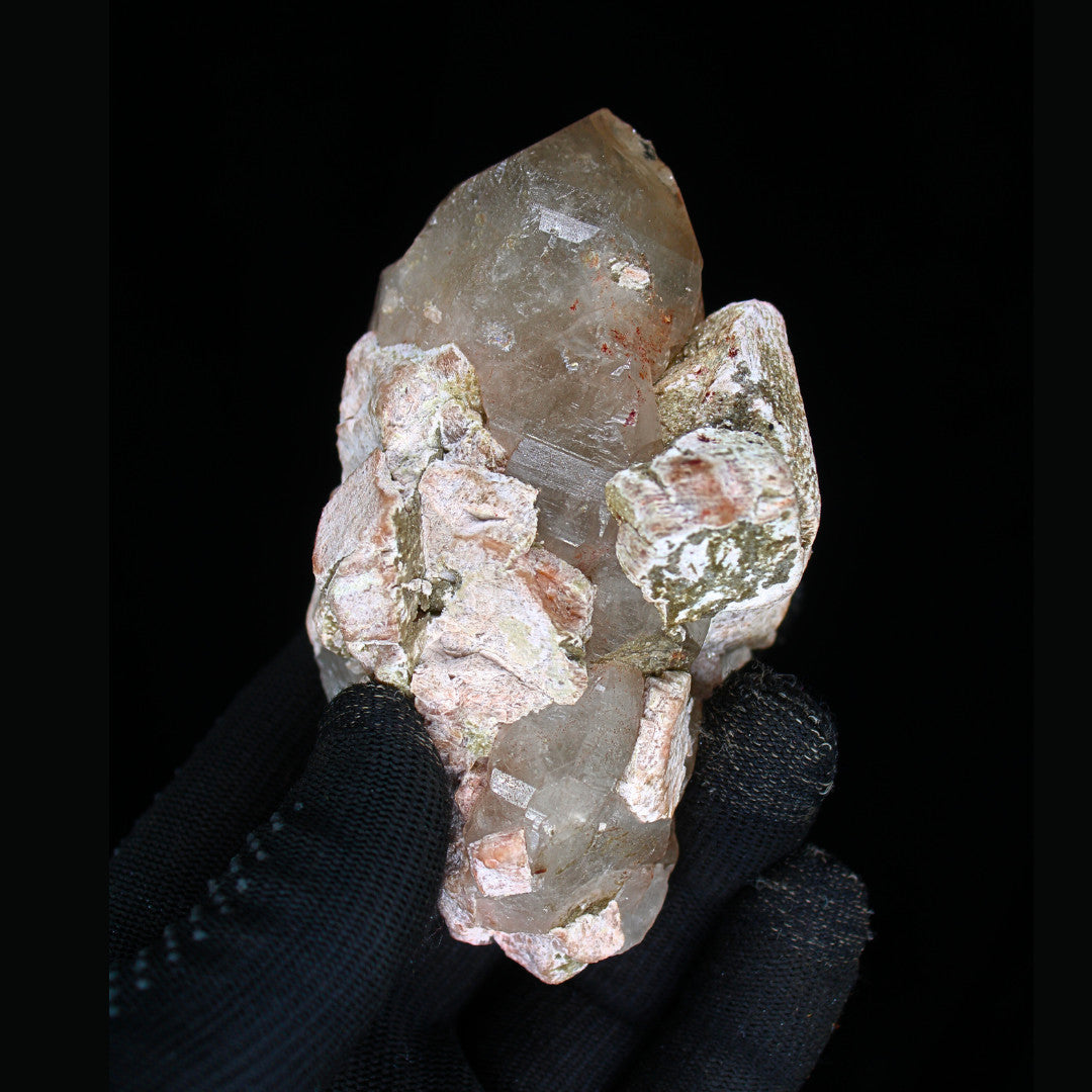 280g Rare Himalayan Smokey Quartz & Pyrite on Matrix High-Grade Crystal Specimen