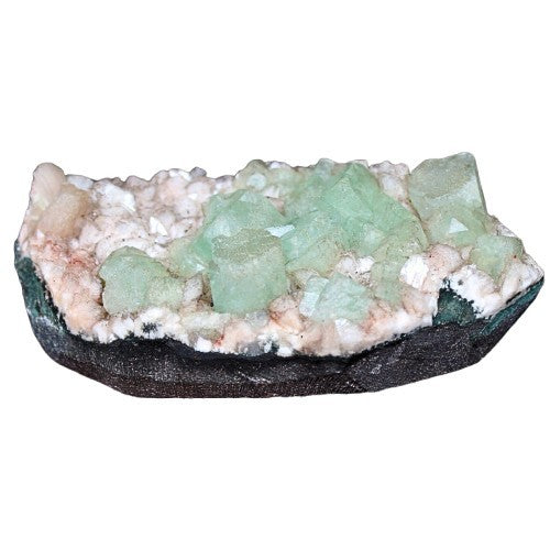 360g Green Apophyllite & Heulandite Cluster from India Rare Mineral Specimen