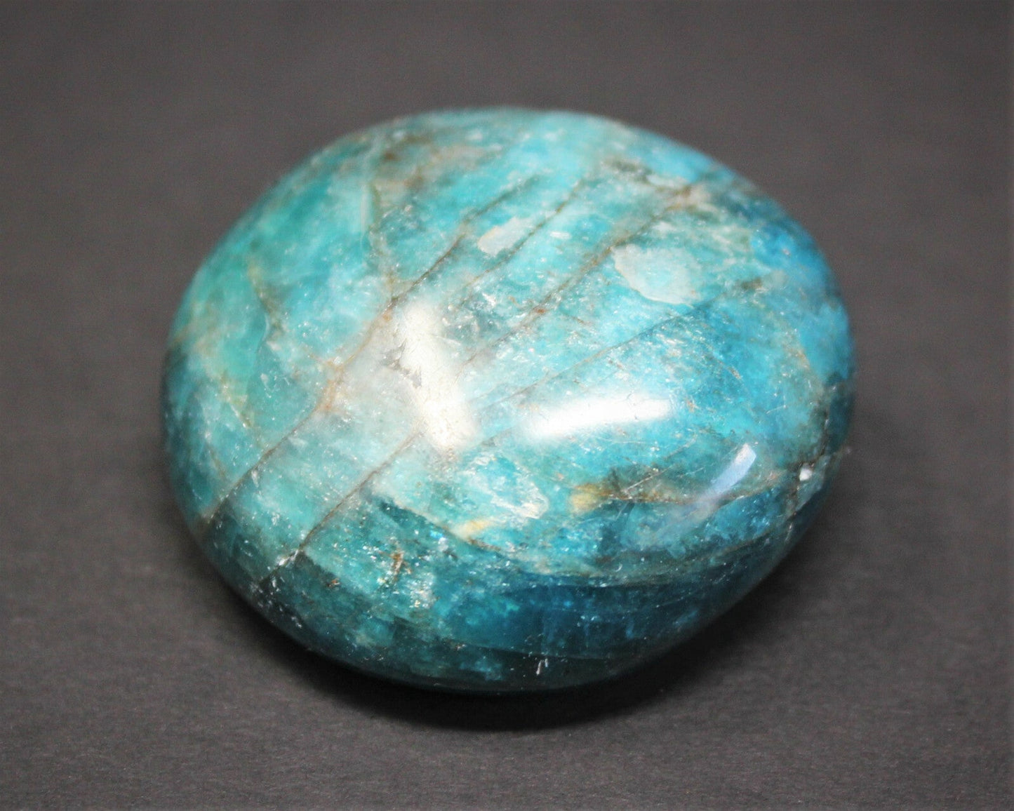 Blue Apatite Hand Polished Stones: Palm Stone, Blue Apatite Pebble Stone