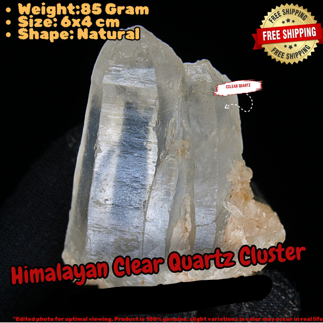 85g Himalayan Star Seed Golden Healer Quartz Clear Crystal Cluster Wand