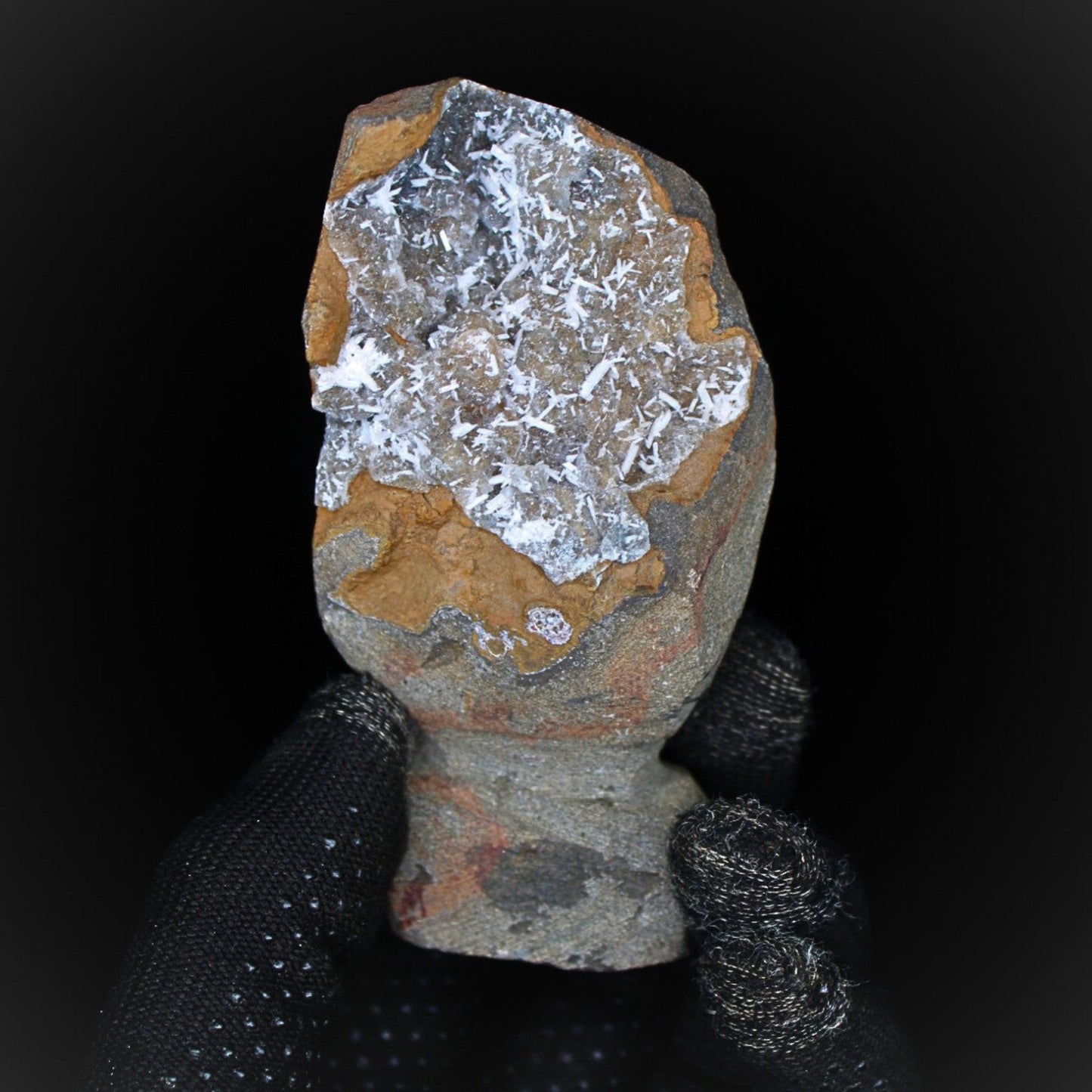 Natural Scolecite Geode Chalcedony Cluster High Healing Crystal Stone 230g