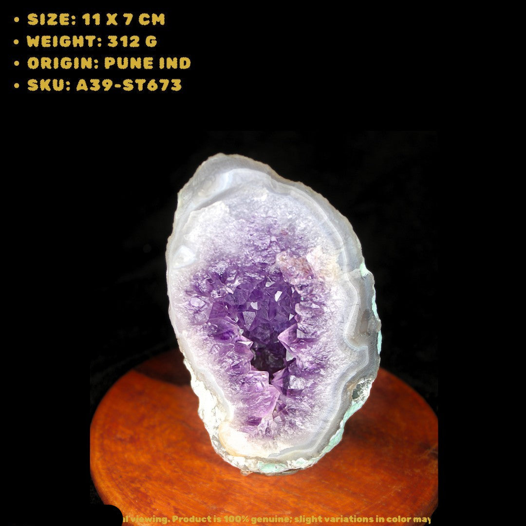 Natural Amethyst Cluster Stone 312g 11x7 cm Deep Purple Healing Crystal
