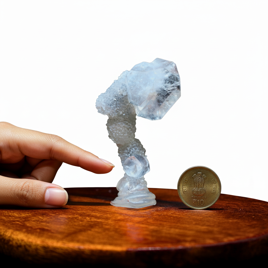 Green Apophyllite Crystal Cluster Tower 135g 6cm